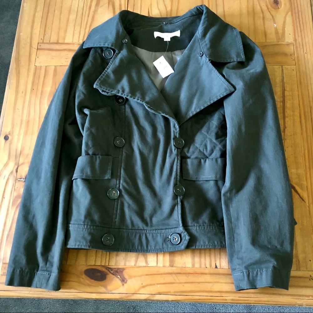 Loft Cropped Olive Military Jacket